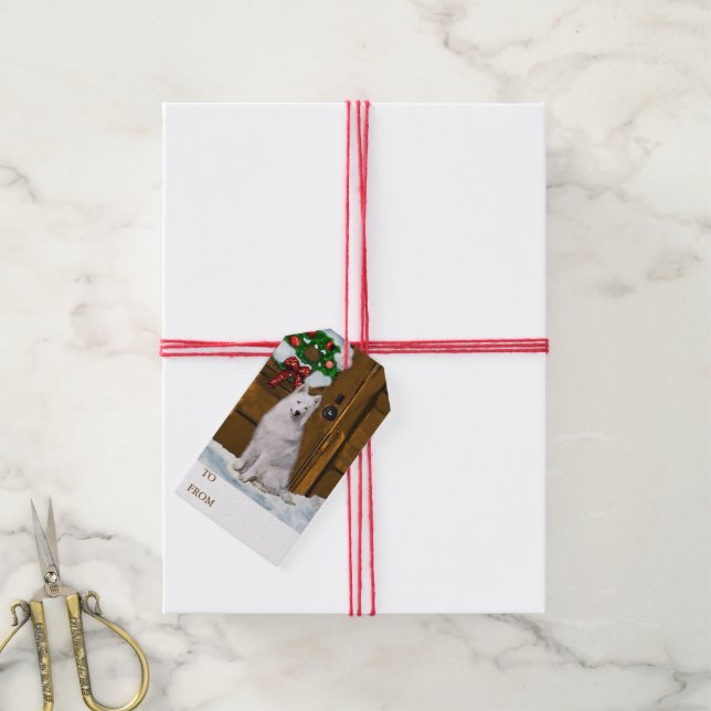 Samoyed Christmas Gift Tags (With Twine)
