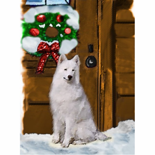 Samoyed Christmas Gifts Photo Sculpture Decoration (Front)