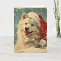 Samoyed christmas vintage personalised