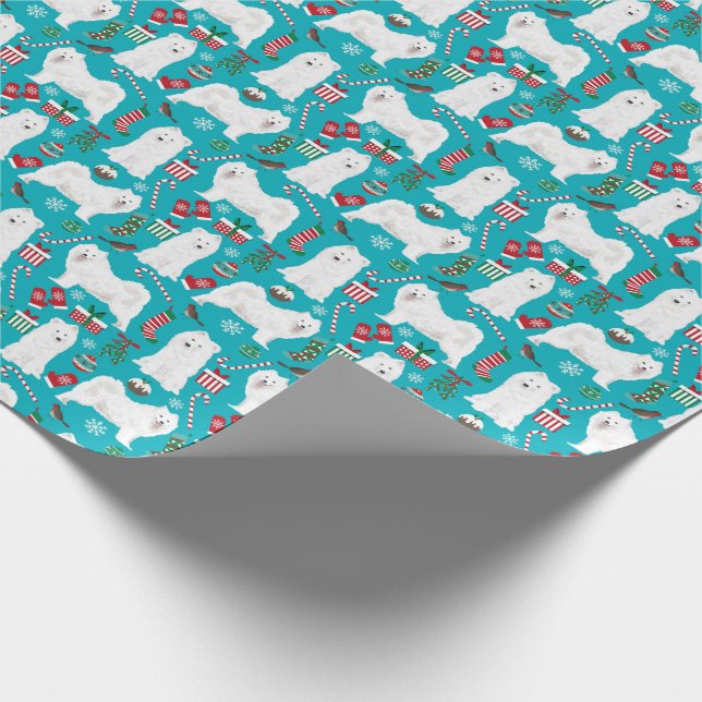 Samoyed Christmas wrapping paper (Corner)