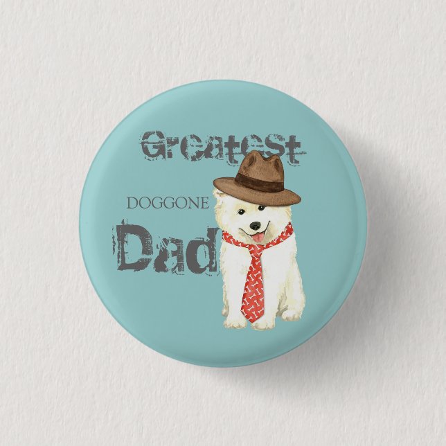 Samoyed Dad 3 Cm Round Badge (Front)