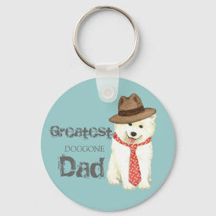 Samoyed Dad Key Ring