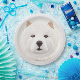 Samoyed Dog 3D Inspired Paper Plate