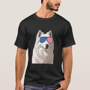 Samoyed Dog American USA Flag Patriotic 4th of Jul T-Shirt