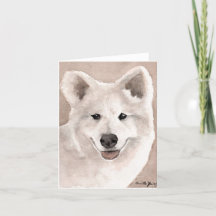 Samoyed Dog Art Note Card
