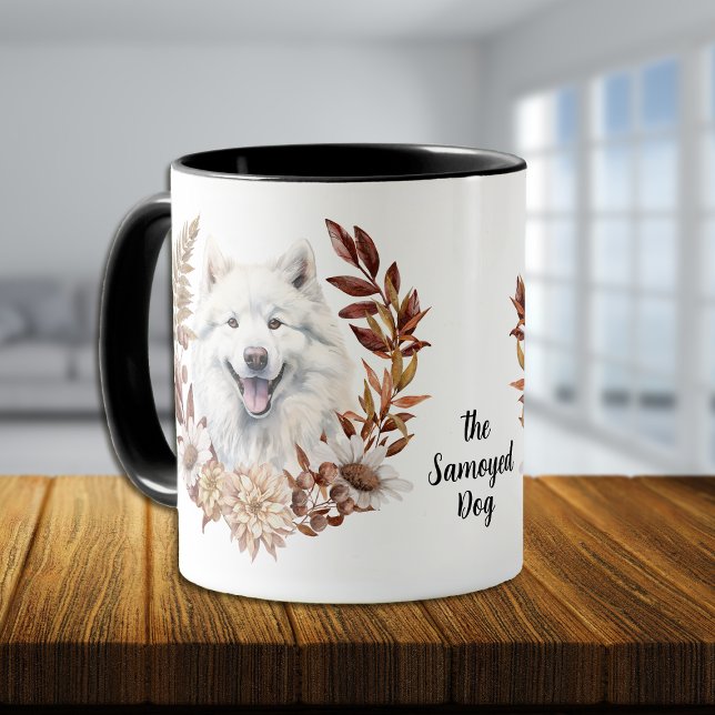 Samoyed Dog Autumn Wreath Mug (Creator Uploaded)