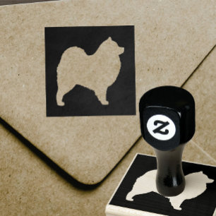 Samoyed Dog Breed Silhouette Rubber Stamp