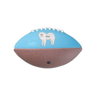 Samoyed dog cartoon illustration american football