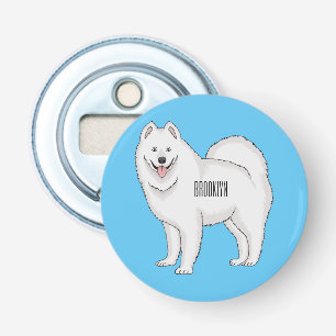 Samoyed dog cartoon illustration bottle opener
