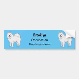 Samoyed dog cartoon illustration bumper sticker