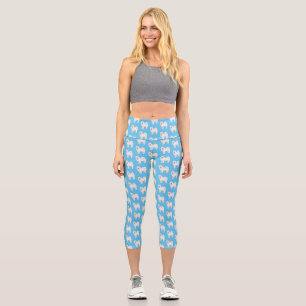 Samoyed dog cartoon illustration capri leggings