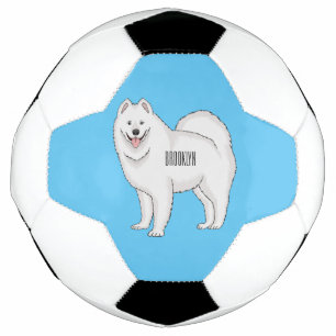 Samoyed dog cartoon illustration football
