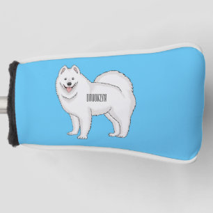 Samoyed dog cartoon illustration  golf head cover