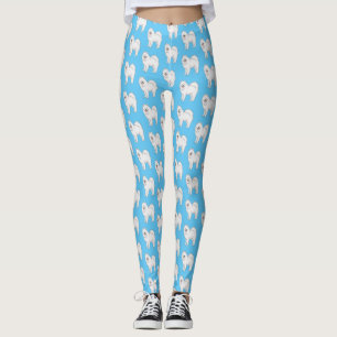 Samoyed dog cartoon illustration  leggings