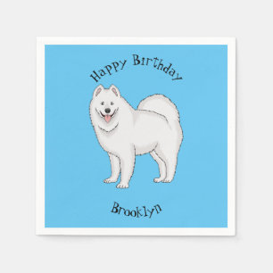 Samoyed dog cartoon illustration napkin