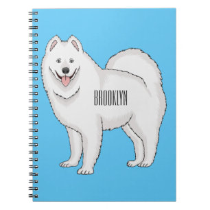 Samoyed dog cartoon illustration  notebook
