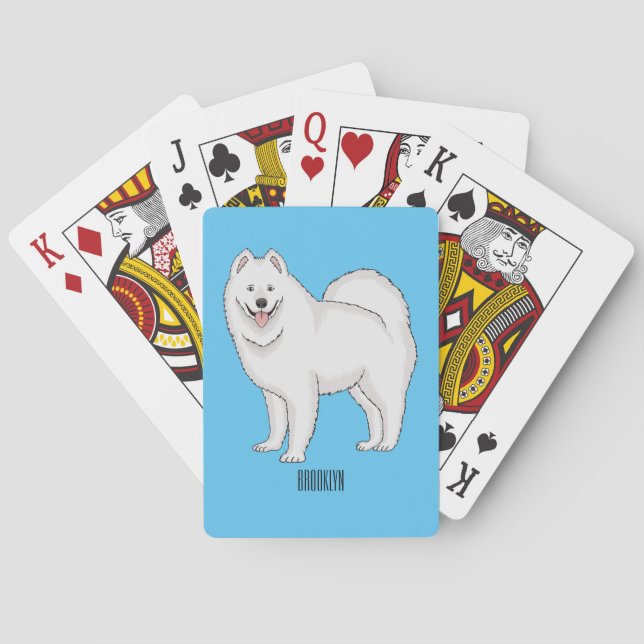 Samoyed dog cartoon illustration playing cards (Back)