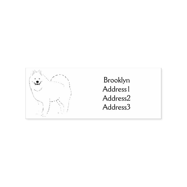 Samoyed dog cartoon illustration rubber stamp (Imprint)