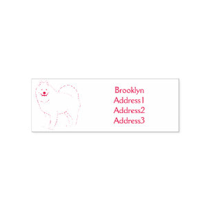 Samoyed dog cartoon illustration self-inking stamp
