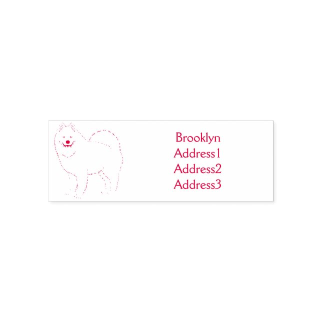 Samoyed dog cartoon illustration self-inking stamp (Design)