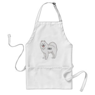 Samoyed dog cartoon illustration standard apron