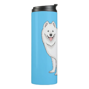 Samoyed dog cartoon illustration thermal tumbler