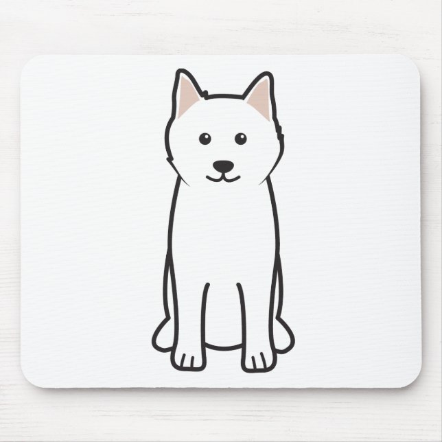Samoyed Dog Cartoon Mouse Mat (Front)