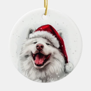 Samoyed Dog Christmas Personalized Ceramic Tree Decoration