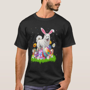 Samoyed Dog Easter Egg Hunt Bunny Ear Easter Sunda T-Shirt