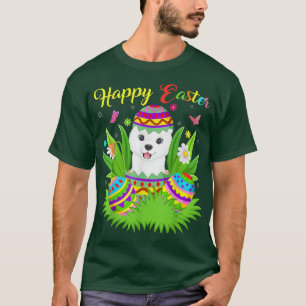 Samoyed Dog Lover Floral Easter Egg Funny Samoyed  T-Shirt