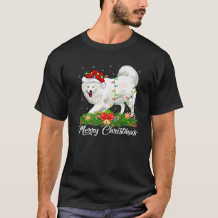 Samoyed Dog Lover Matching Santa Hat Samoyed Chris T-Shirt