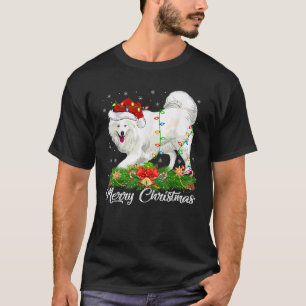Samoyed Dog Lover Matching Santa Hat Samoyed Chris T-Shirt