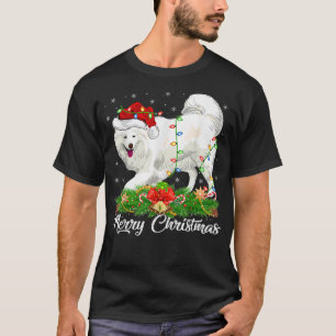 Samoyed Dog Lover Matching Santa Hat Samoyed Chris T-Shirt