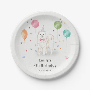 Samoyed Dog Puppy Dog Kids Birthday Party Paper Plate