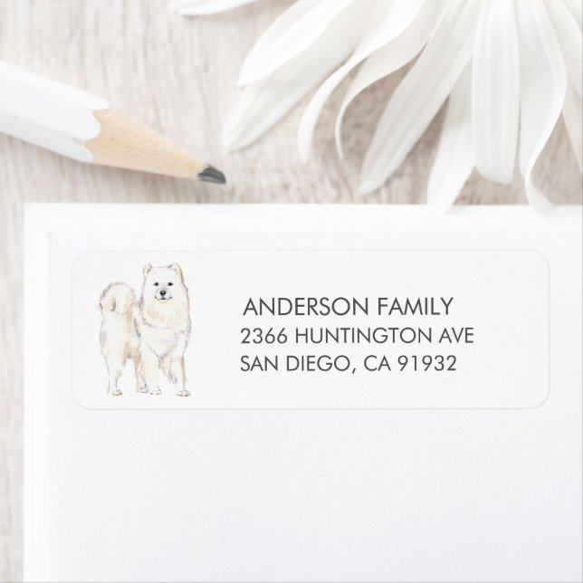 Samoyed Dog Return Address Label (Insitu)