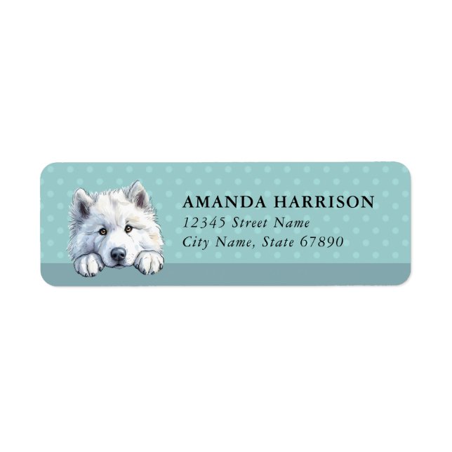 Samoyed Dog Return Address Labels (Front)