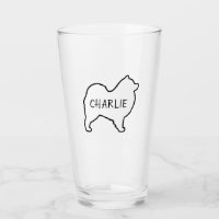 Samoyed Dog Silhouette Outline Personalised