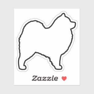 Samoyed Dog Silhouette Outline Vinyl Sticker