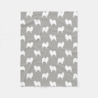 Samoyed Dog Silhouettes Pattern White and Grey