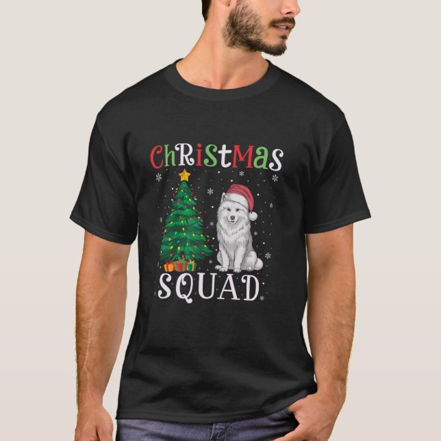 Samoyed Dog Squad Boys Girls Kids Christmas Tree L T-Shirt (Front)
