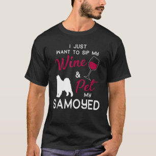 Samoyed Dog Wine Owner Christmas Birthday T-Shirt