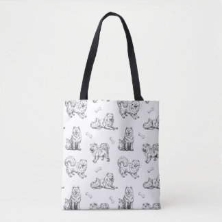 Samoyed dogs pattern tote bag