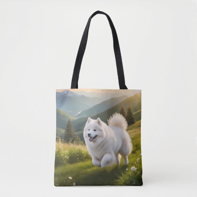 Samoyed Elegant Shoulder Tote Bag (Front)