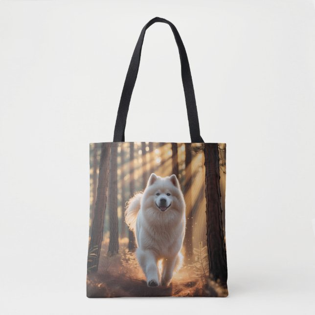 Samoyed Elegant Shoulder Tote Bag (Front)
