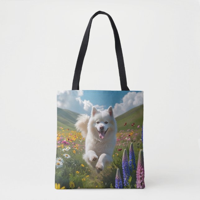 Samoyed Elegant Shoulder Tote Bag (Front)