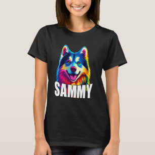 Samoyed Face Colourful Smiling Sammy Dog Lover Cut T-Shirt