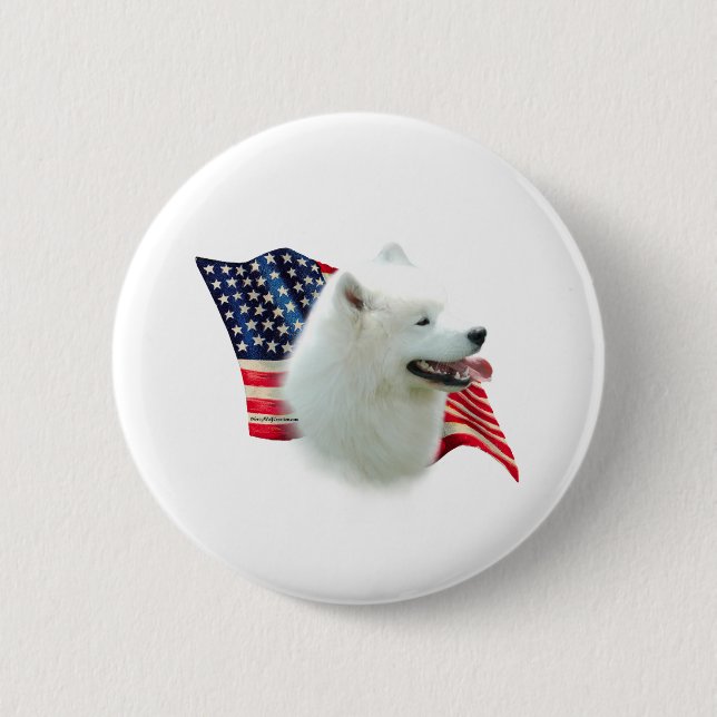 Samoyed Flag 6 Cm Round Badge (Front)