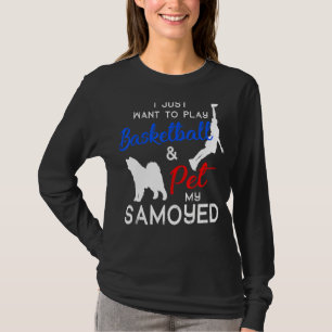 Samoyed Funny Basketball Dog Owner Xmas T-Shirt