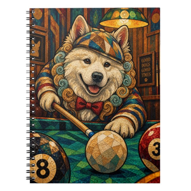 Samoyed, Geometric Mosaic Notebook (Front)