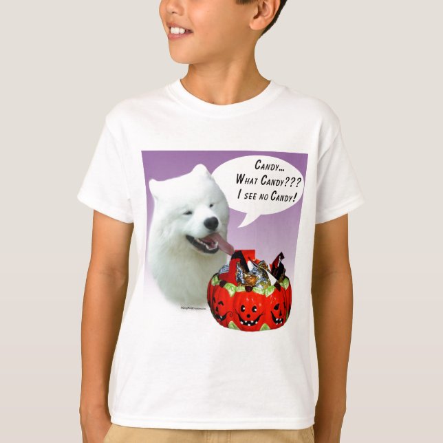Samoyed Halloween Candy T-Shirt (Front)